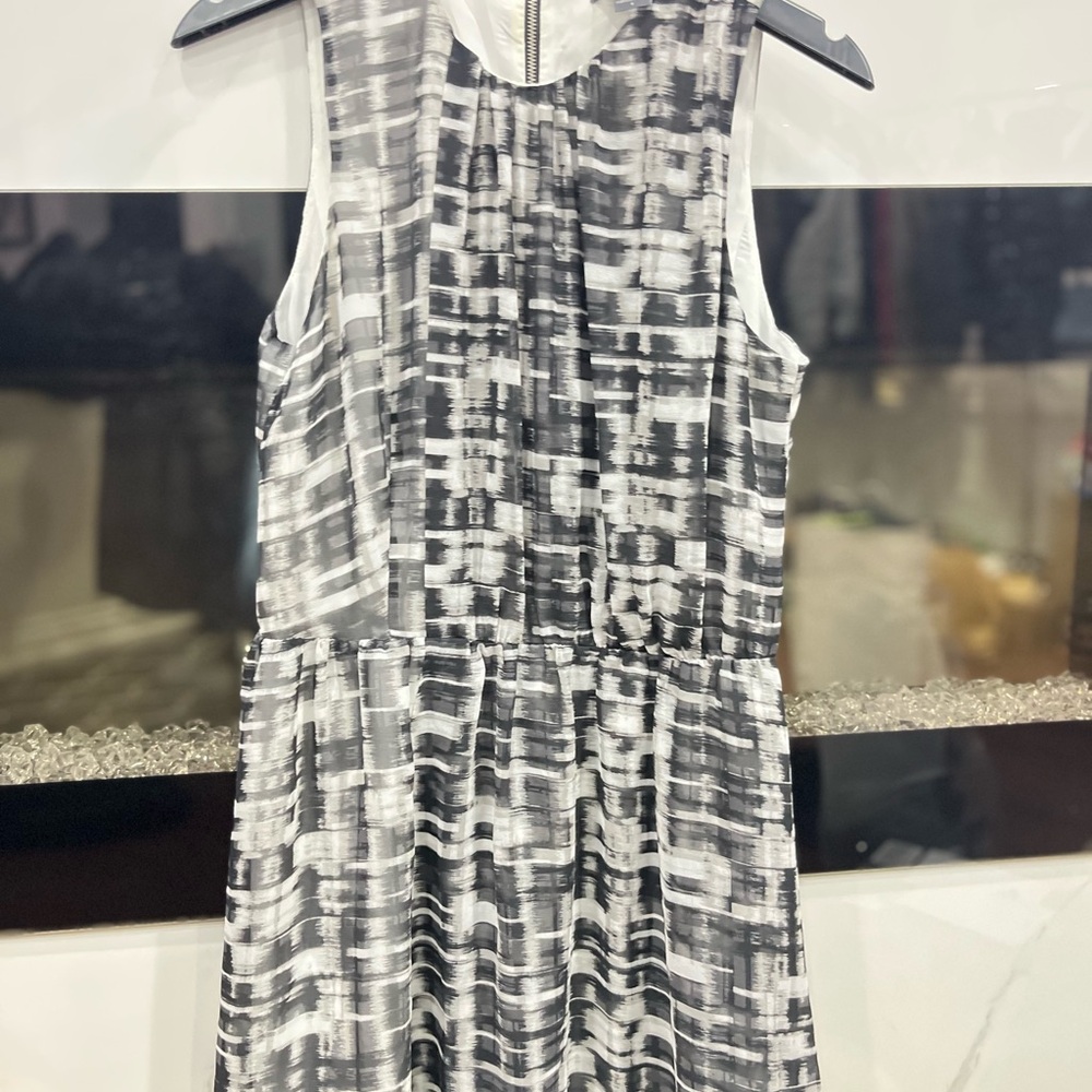 Armani Exchange Black and White Sleeveless Midi Sundress